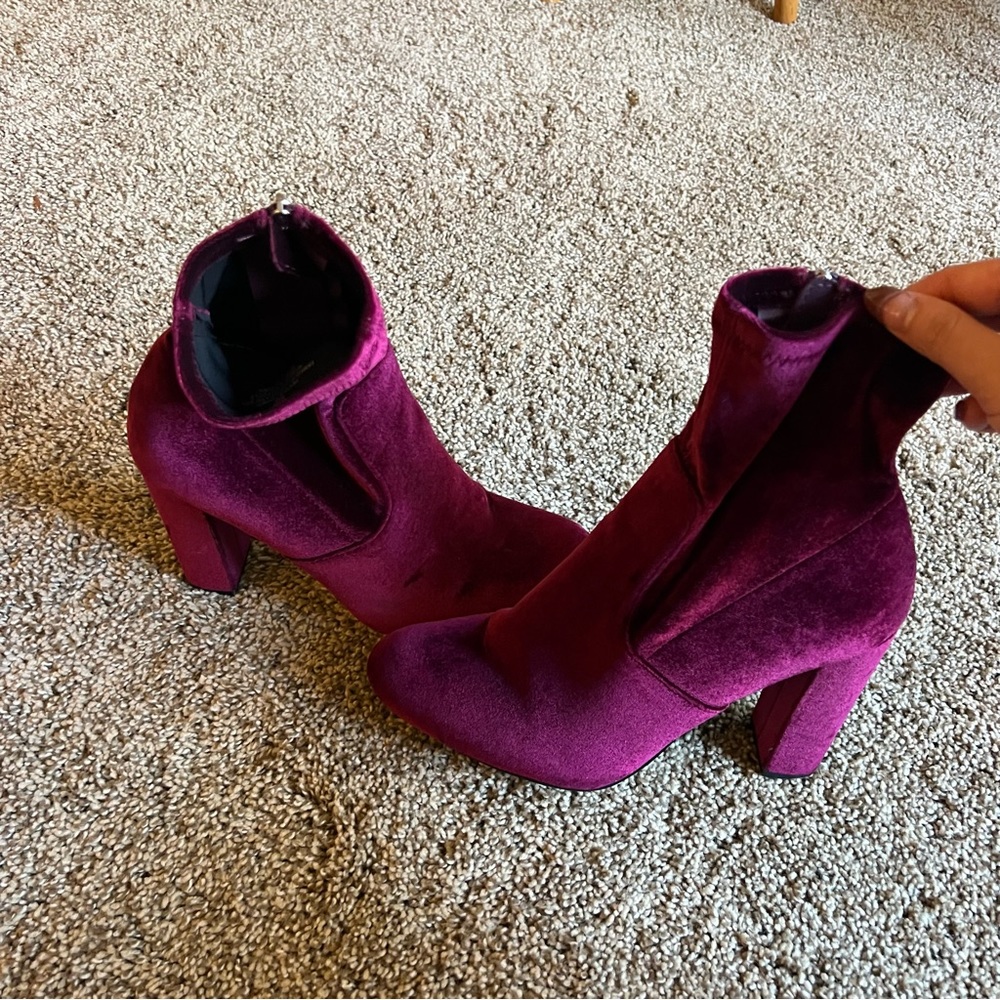 Steve Madden Maroon velvet booties